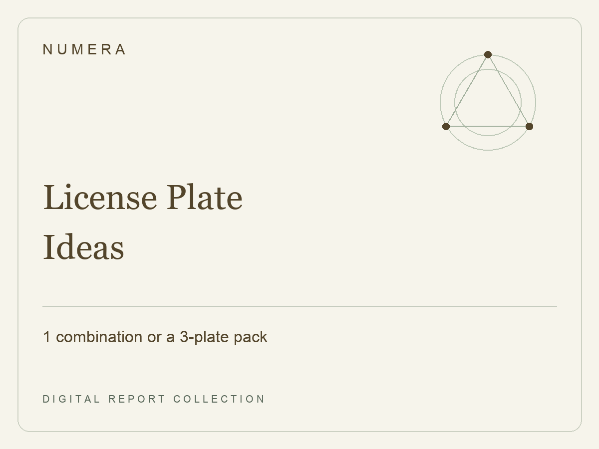 Presentation cover for NUMERA License Plate Ideas